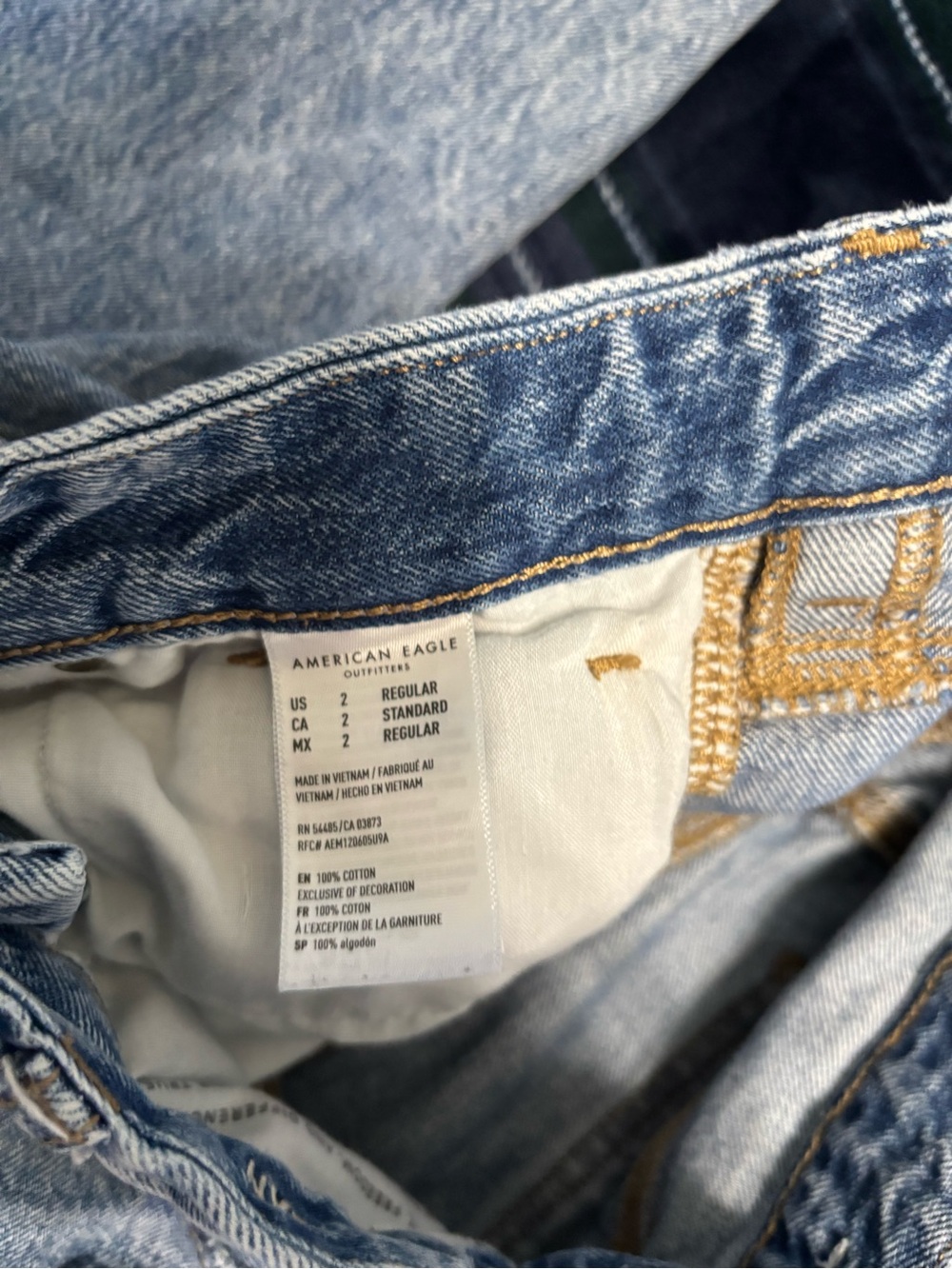 American Eagle curvy mom blue jeans with distressed details. Size 2. - Picture 7 of 8